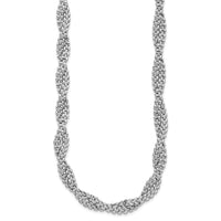 Load image into Gallery viewer, SS RH-plated Polish/Texture Braided w/ 2in ext. Necklace
