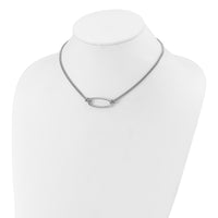 Load image into Gallery viewer, SS RH-plat Polish/Dia-cut Oval 2-Strand w/1.25in ext. Necklace
