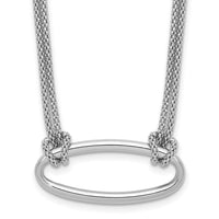 Load image into Gallery viewer, SS RH-plat Polish/Dia-cut Oval 2-Strand w/1.25in ext. Necklace
