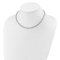 Load image into Gallery viewer, SS RH-plated Polish/Texture Braided w/1.5in ext. Necklace
