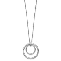 Load image into Gallery viewer, SS RH-plated Polished / Dia-cut Circle w/ 2in ext. Necklace
