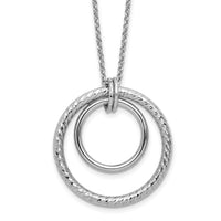 Load image into Gallery viewer, SS RH-plated Polished / Dia-cut Circle w/ 2in ext. Necklace
