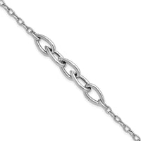 Load image into Gallery viewer, Sterling Silver RH-plate Polish Fancy Link w/ 1in ext. Bracelet
