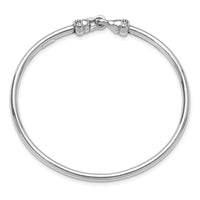 Load image into Gallery viewer, Sterling Silver RH-plated Polished CZ Flexible Bangle
