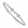 Sterling Silver RH-plated Polished CZ Flexible Bangle