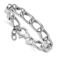 Load image into Gallery viewer, SS RH-plated Polished Fancy Link w/.5in ext. Bracelet
