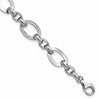 SS RH-plat Polish/Textured Fancy Link w/1.25in ext. Bracelet