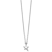 Load image into Gallery viewer, SS RH-plated Polished Star Pendant w/1.25in ext. Necklace
