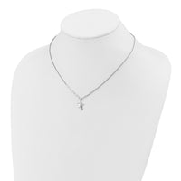 Load image into Gallery viewer, SS RH-plated Polished Star Pendant w/1.25in ext. Necklace
