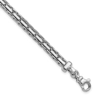 Load image into Gallery viewer, SS RH-plated Polished 3-Strand Fancy w/1in ext. Bracelet
