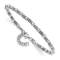 Load image into Gallery viewer, Sterling Silver RH-plated Fancy Beaded w/1in ext. Bracelet
