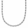 Sterling Silver RH-plated Oval Beaded w/1.75in ext. Necklace
