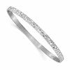 Sterling Silver RH-plated Polished/Hammered Slip-On Bangle