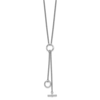 Load image into Gallery viewer, SS RH-plated Polished Circle Tassel w/2in ext. Necklace
