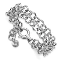 Load image into Gallery viewer, SS RH-plated Polished 2-strand Circle Link Bracelet
