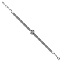 Load image into Gallery viewer, Sterling Silver RH-plat Circle Multi-strand w/1in ext. Bracelet
