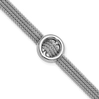 Load image into Gallery viewer, Sterling Silver RH-plat Circle Multi-strand w/1in ext. Bracelet
