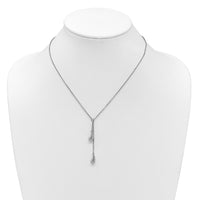 Load image into Gallery viewer, Sterling Silver RH-plated Polished Drop w/1in ext. Necklace
