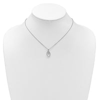 Load image into Gallery viewer, Sterling Silver RH-plated Polished Oval w/2in ext. Necklace
