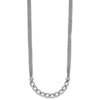 Load image into Gallery viewer, SS RH-plated Polished Multi-strand Link w/2in Ext. Necklace
