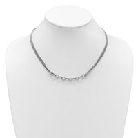 Load image into Gallery viewer, SS RH-plated Polished Multi-strand Link w/2in Ext. Necklace
