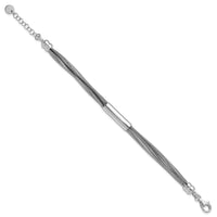 Load image into Gallery viewer, SS RH-pltd Wire Wrapped 3-strand Bar w/ 1in Ext. Bracelet
