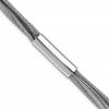 SS RH-pltd Wire Wrapped 3-strand Bar w/ 1in Ext. Bracelet