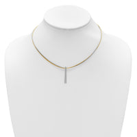 Load image into Gallery viewer, SS RH/Gold-plated 2-Wire Tapered Bar w/ 2in Ext. Necklace
