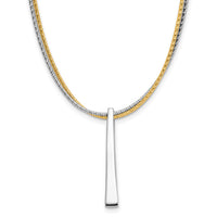 Load image into Gallery viewer, SS RH/Gold-plated 2-Wire Tapered Bar w/ 2in Ext. Necklace
