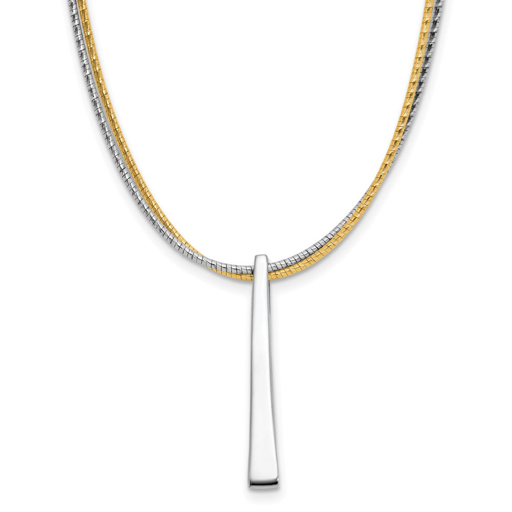 SS RH/Gold-plated 2-Wire Tapered Bar w/ 2in Ext. Necklace