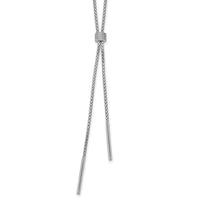 Load image into Gallery viewer, SS RH-plated Polished CZ and Bars Lariat w/ 2in Ext. Necklace
