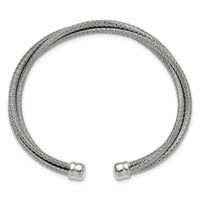 Load image into Gallery viewer, SS RH-plated Polished Multi-Wire Wrapped Cuff Bangle

