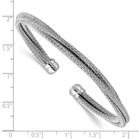 Load image into Gallery viewer, SS RH-plated Polished Multi-Wire Wrapped Cuff Bangle
