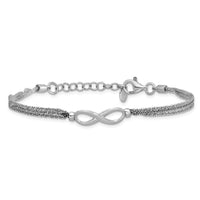 Load image into Gallery viewer, SS RH-plated Multi-strand Infinity w/ 1in Ext. Bracelet
