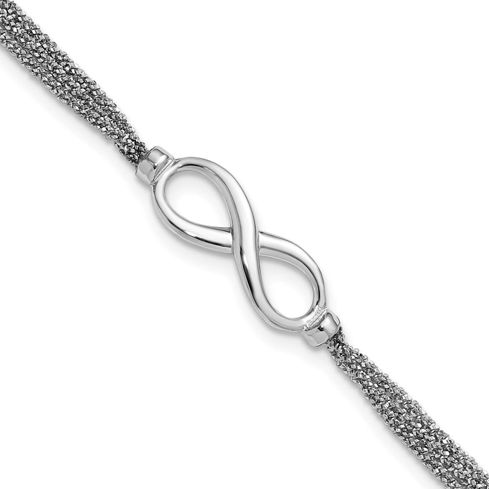 SS RH-plated Multi-strand Infinity w/ 1in Ext. Bracelet