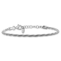 Load image into Gallery viewer, SS RH-plated Twisted Wire-wrapped w/ 1in Ext. Bracelet
