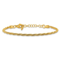 Load image into Gallery viewer, SS Gold-plated Twisted Wire-wrapped w/ 1in Ext. Bracelet

