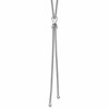 SS Rhodium-plated Polished X Lariat w/ 2in Ext. Necklace