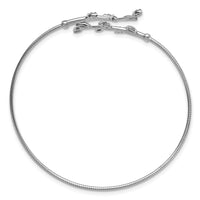 Load image into Gallery viewer, SS Rhodium-plated Polished CZ Leaf Bypass Flexible Cuff Bangle
