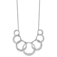 Load image into Gallery viewer, SS Radiant Essence Pol/Textured Circles w/ 2in Ext. Necklace
