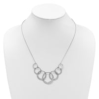 Load image into Gallery viewer, SS Radiant Essence Pol/Textured Circles w/ 2in Ext. Necklace

