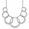 SS Radiant Essence Pol/Textured Circles w/ 2in Ext. Necklace