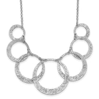 Load image into Gallery viewer, SS Radiant Essence Pol/Textured Circles w/ 2in Ext. Necklace
