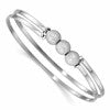 SS Radiant Essence Polish/Textured Beads Flexible Bangle