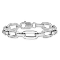 Load image into Gallery viewer, Sterling Silver Rhodium-plated 10.5mm Oval Link Bracelet
