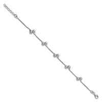 Load image into Gallery viewer, SS RH-plated Brushed and Beaded w/1in Ext Bracelet
