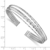 Load image into Gallery viewer, SS RH-plated Polished and D/C 6-Wire Cuff Bangle
