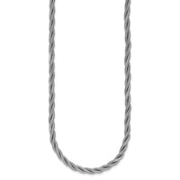 Load image into Gallery viewer, Sterling Silver RH-plated Polished and Twisted Necklace
