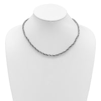 Load image into Gallery viewer, Sterling Silver RH-plated Polished and Twisted Necklace
