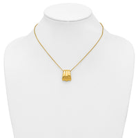 Load image into Gallery viewer, Sterling Silver Gold-tone Polished Fancy w/2in ext. Necklace
